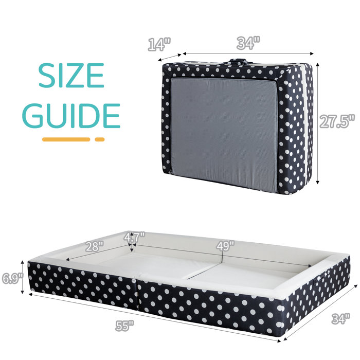 linor Cot Toddler Bed, 3in1 Toddler Floor Bed Portable, Foldable, and